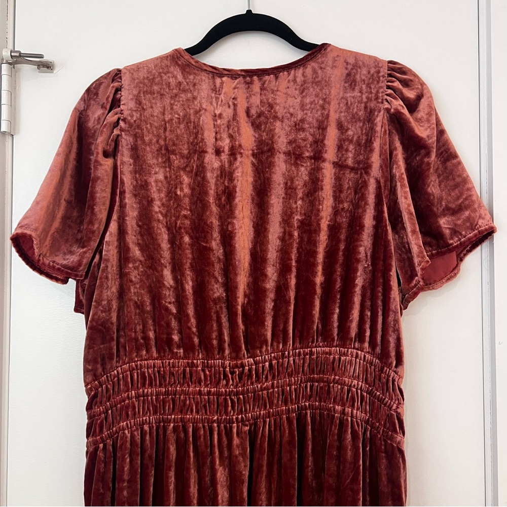 NEW Anthropologie The Somerset Maxi Dress: Velvet Edition Red - Picture 7 of 10